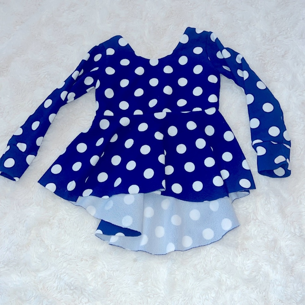 18m-24m peplum long sleeve party blouse beautiful blue